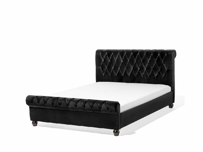 Manželská postel 140 cm ARCHON (s roštem) (černá)