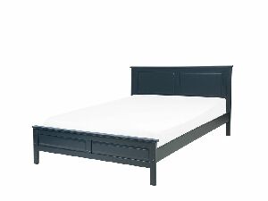 Manželská postel 140 cm OLIVE (s roštem) (modrá)