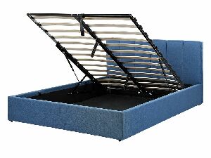 Manželská postel 140 cm Dabria (modrá) (s roštem) (s úl. prostorem)