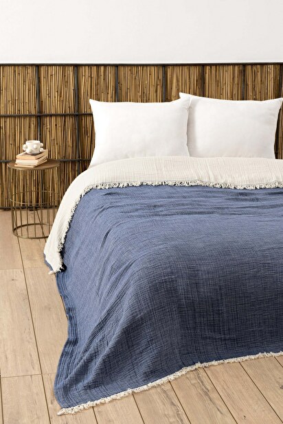 Přehoz na postel 230 x 250 cm Musli Yd (námořnická modrá)
