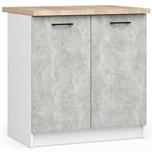 Dolní kuchyňská skříňka Ozara S80 2D (bílá + beton)