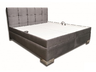 Manželská postel 160 cm Elissa (tmavě šedá) (bez matrace) (s pevným podkladem)