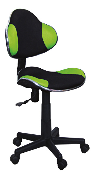 Detská židle Q-G2 koža, černo-zelená