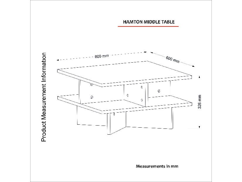 Konferenční stolek Hamilton (ořech + bílá)