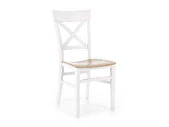 Jídelní židle Tutta (bílá + přírodní dřevo)