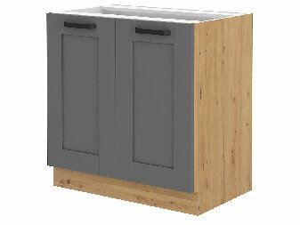 Dolní kuchyňská skříňka Lucid 80 D 2F BB (dub artisan + dustgrey)