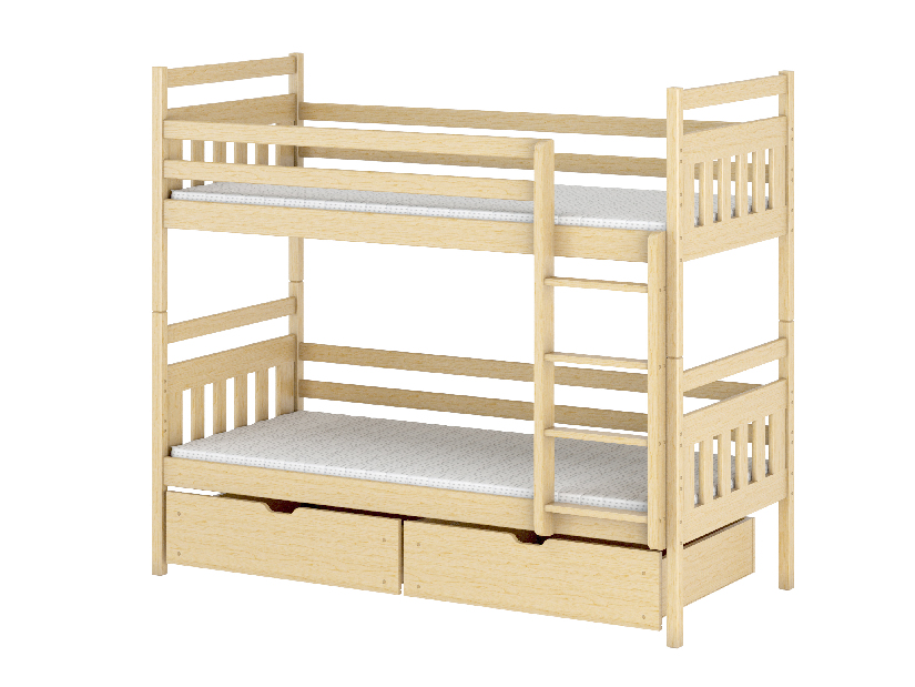 Dětská postel 80 cm ARAS (s roštem a úl. prostorem) (borovice)