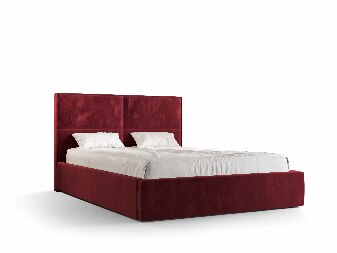 Manželská postel 140 cm Alfonso (bordó) (s roštem a úložným prostorem)