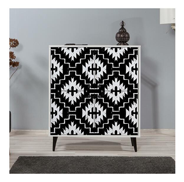 Skříňka Mozaic (bílá + černá)
