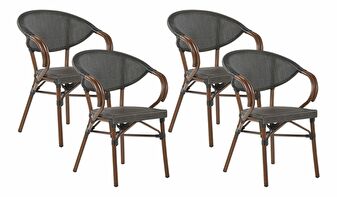 Set 4 ks. zahradních židlí Carlene (šedá)