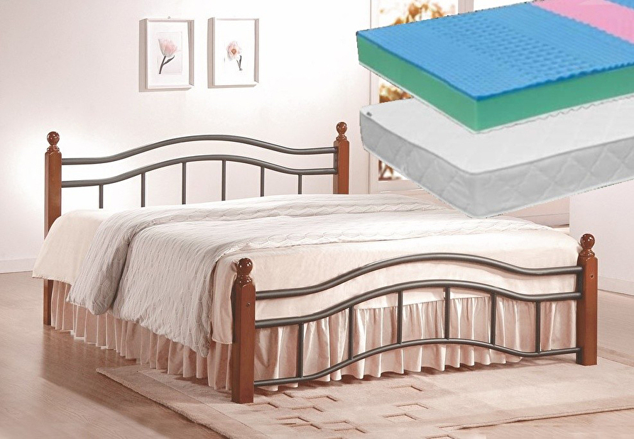2x pěnová matrace + manželská postel 160 cm Calabria + Bonito