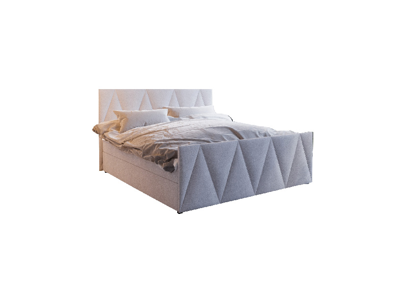 Manželská postel Boxspring 160 cm Milagros 3 (béžová) (s matrací a úložným prostorem)