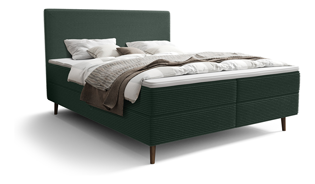 Manželská postel 180 cm Napoli Bonell (zelená) (s roštem, s úl. prostorem)