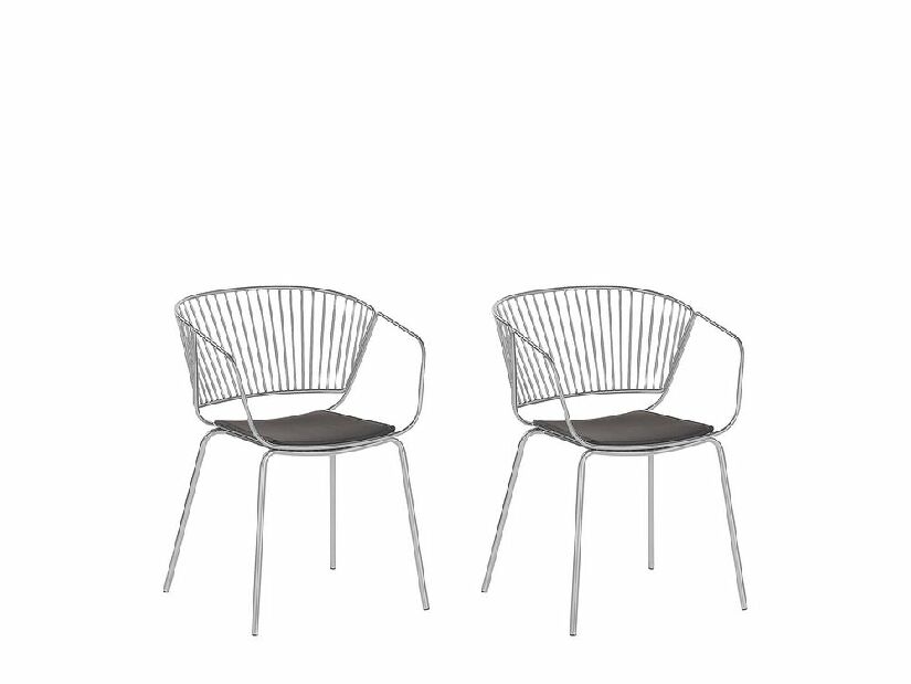 Set 2 ks. jídelních židlí RAGOR (stříbrná)