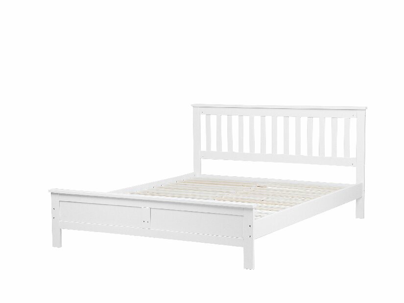 Manželská postel 140 cm MAYA (s roštem) (bílá)