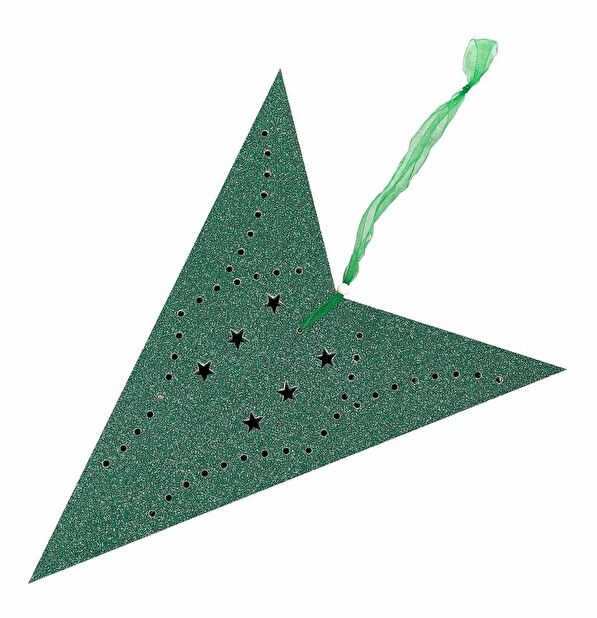 Set 2 ks závěsných hvězd 60 cm Monti (zelená třpytivá)
