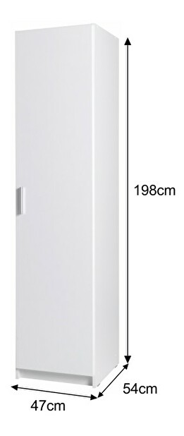 Šatní skříň Somnus Typ 1 (bílá + vysoký lesk bílý)