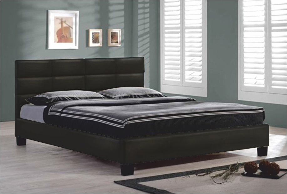 Manželská postel 160 cm Mikel černá (s roštem) *bazar