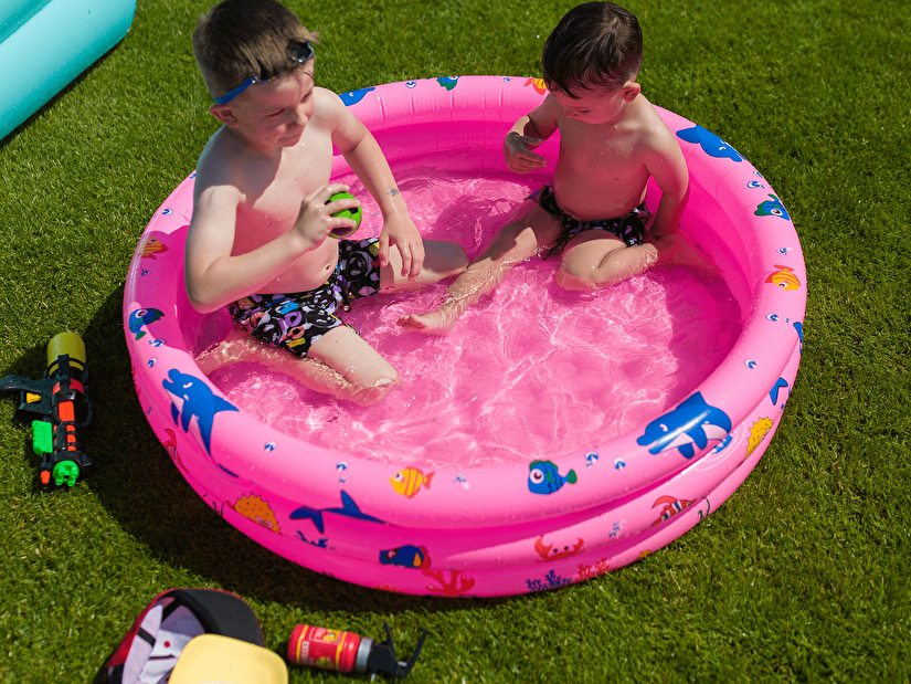 Nafukovací dětský bazén Leah (růžová + vzor)