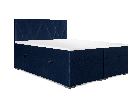 Manželská postel Boxspring 140 cm Lanarra (tmavě modrá) (s úložným prostorem)