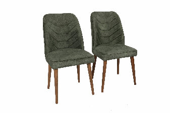Set 2 židlí Dafne (Ořech + Tmavě zelená)