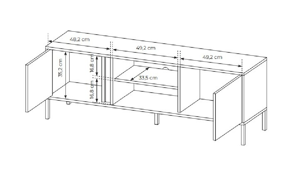 TV stolek/skříňka Danton 153 2D (béžová)