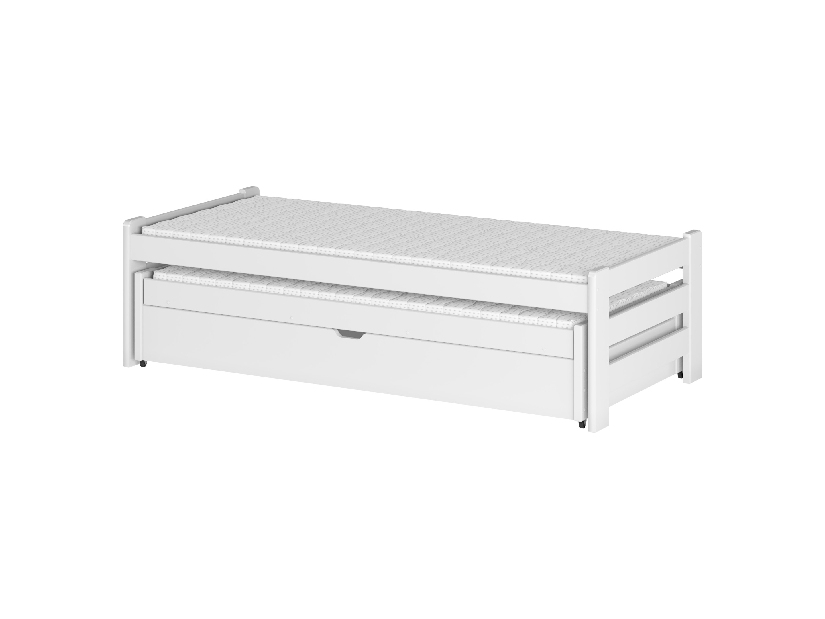 Dětská postel 80 cm ANISSA (s roštem a úl. prostorem) (bílá)