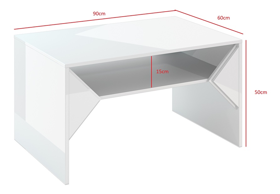Konferenční stolek Tonfir (lesk bílý)