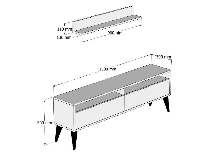TV stolek/skříňka Berta (bílá)