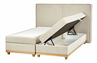 Manželská postel 160 cm Despina (béžová) (s roštem a matrací) (s úl. prostorem)