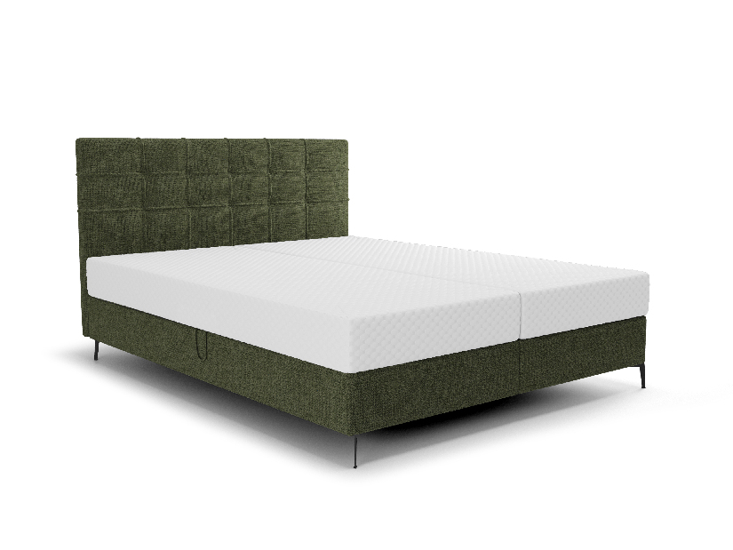 Jednolůžková postel 120 cm Infernus Comfort (tmavě zelená) (s roštem, s úl. prostorem)
