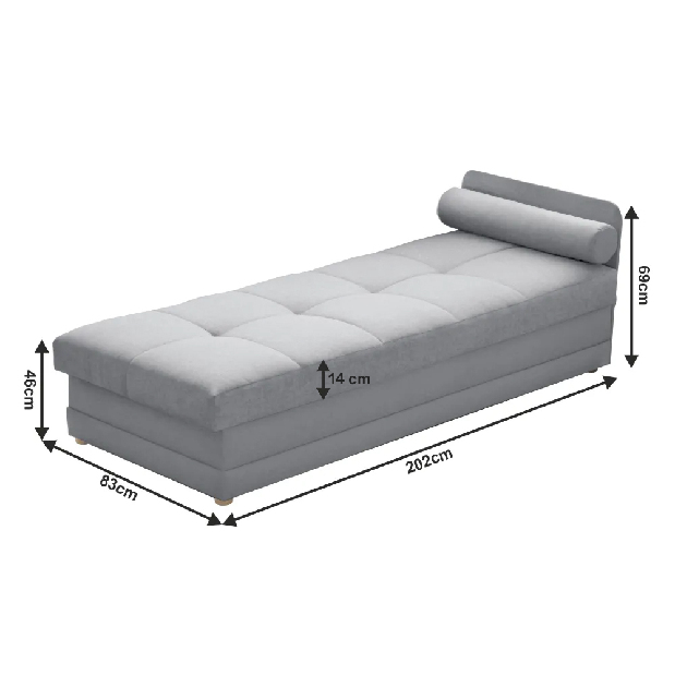 Jednolůžková postel (válenda) 80 cm Rinok (šedá) (s úl. prostorem)