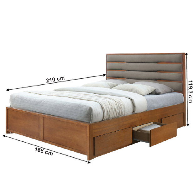 Manželská postel 160 cm Begoa (s roštem) *bazar