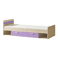 Jednolůžková postel 80 cm Lavendon L13 (s roštem) (fialová)
