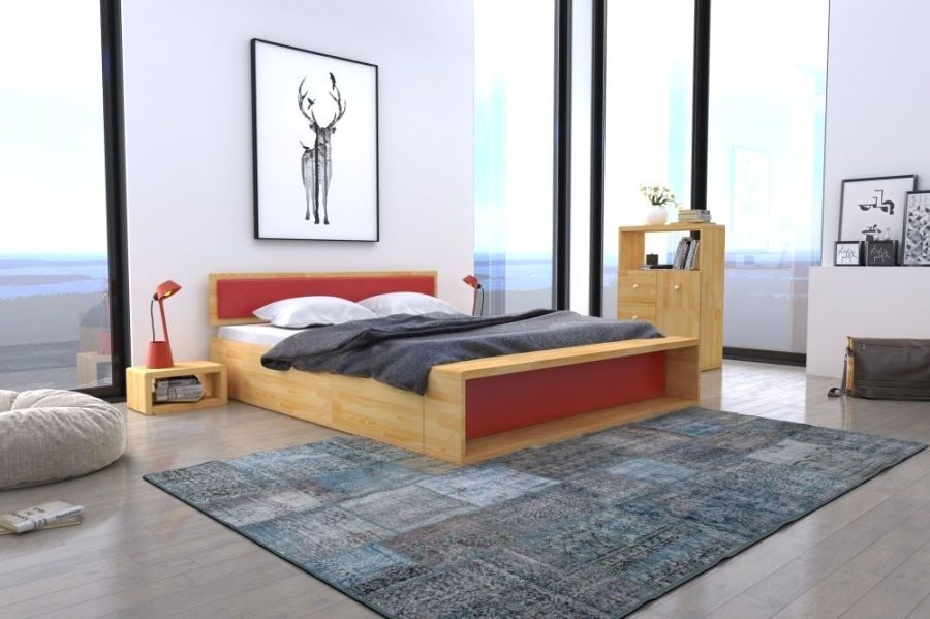 Manželská postel 160 cm Naturlig Invik (borovice) (s roštem)