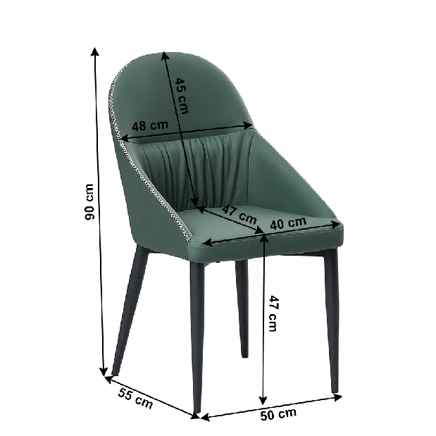 Jídelní židle Fosgen (zelená + kov)