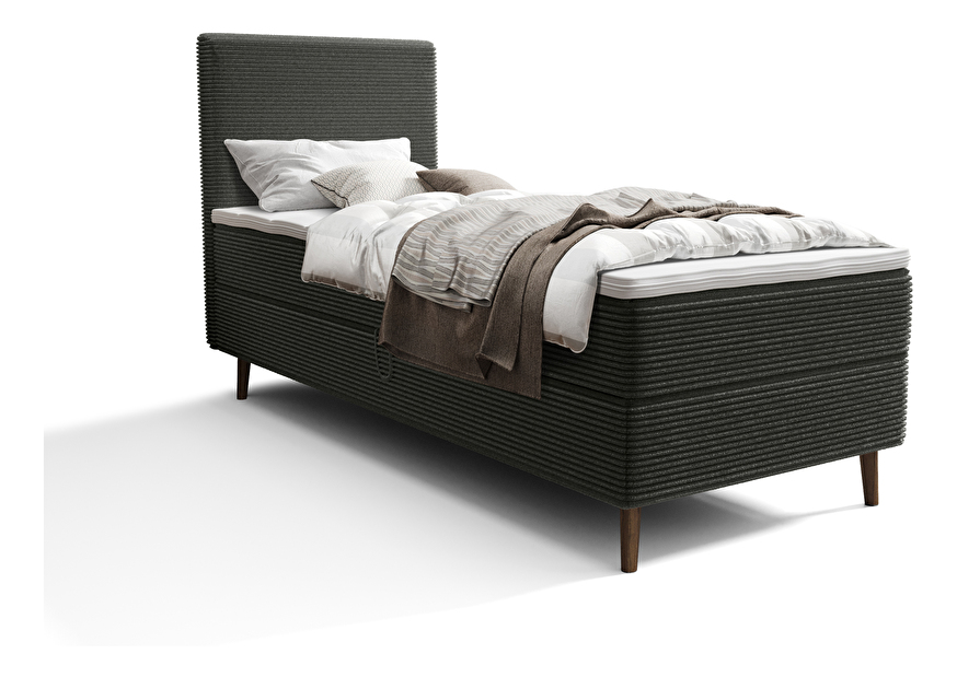 Jednolůžková postel 80 cm Napoli Comfort (tmavě zelená) (s roštem, bez úl. prostoru)