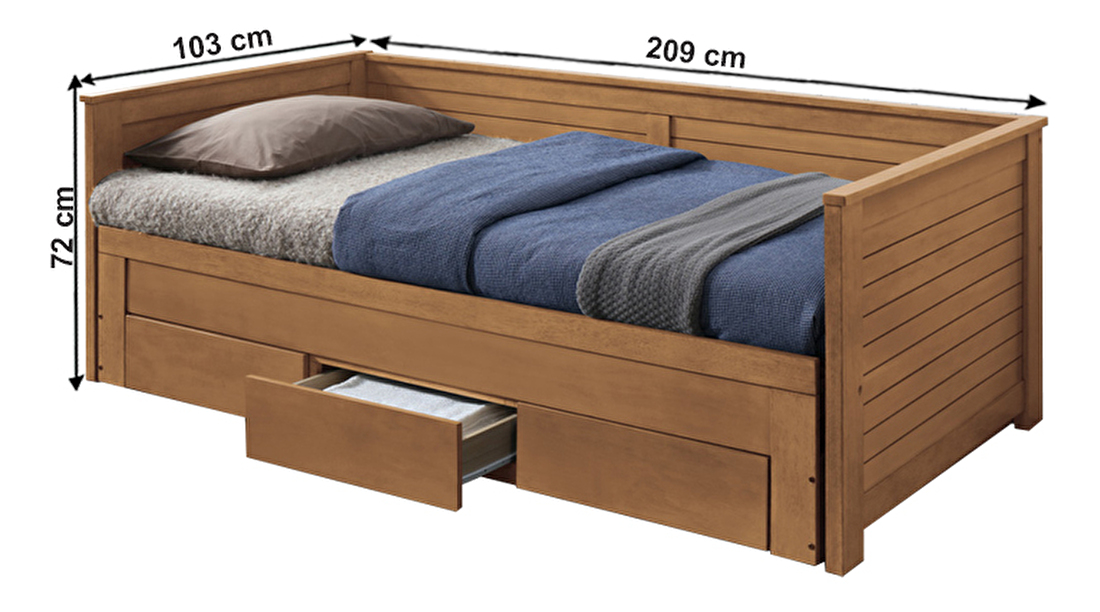 Jednolôžková rozkladacia postel 90 cm Greta *výprodej