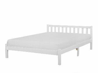 Manželská postel 180 cm FLORIS (s roštem) (bílá)