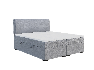 Manželská postel Boxspring 200 cm Simoon (světle šedá) (s matrací a úl. prostorem)
