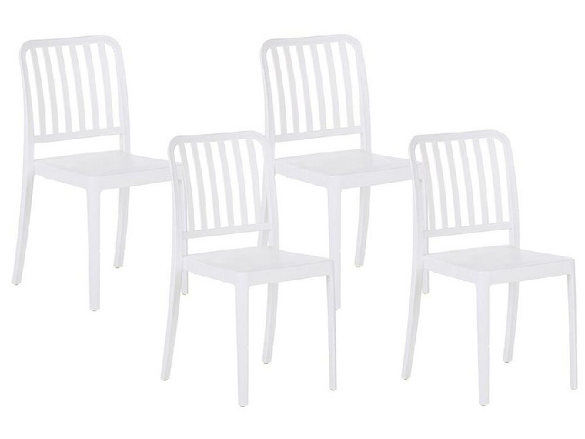 Set 4 ks zahradních židlí Sinnamon (bílá)