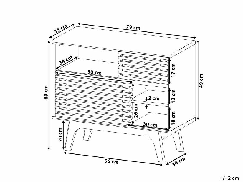 TV stolek/skříňka Christy (světlé dřevo)