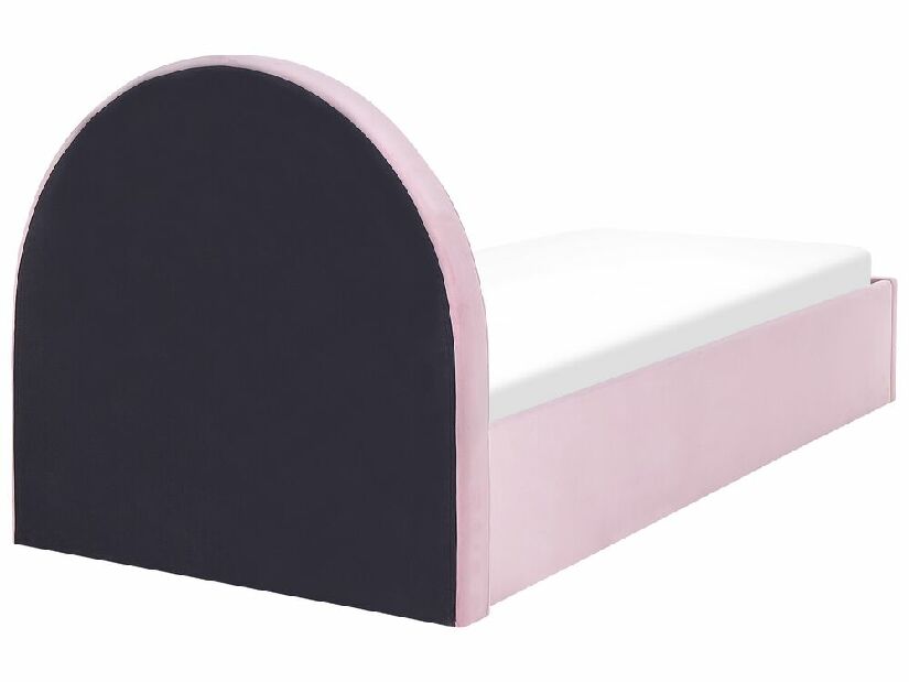 Jednolůžková postel 90 cm Annesile (růžová) (s roštem) (s úl. prostorem)