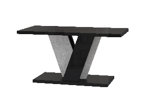 Konferenční stolek Venag (lesk černý + kámen)