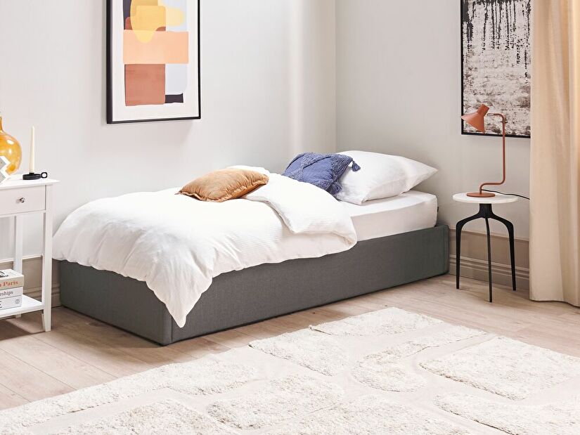 Dětská postel 90 cm DIJON (s roštem a úl. prostorem) (šedá)