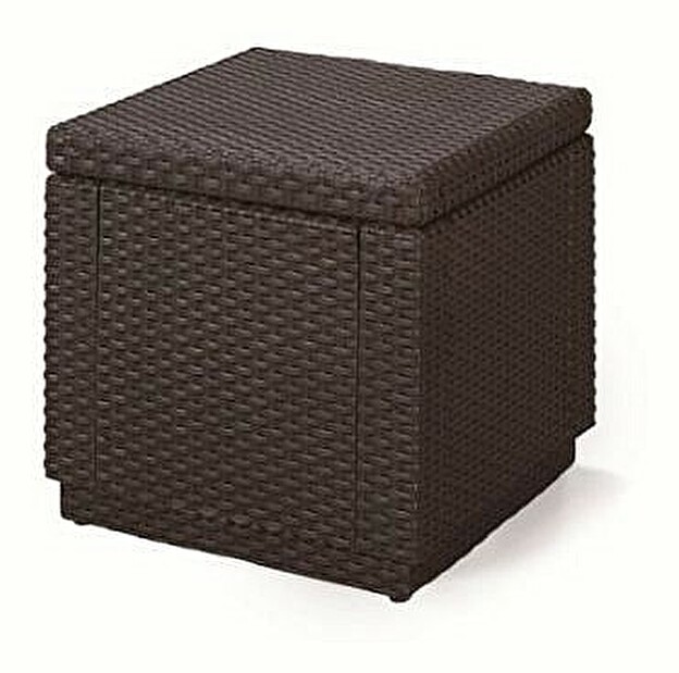 Zahradní taburetka Cube (antracit) (um. Ratan) *polštář ZDARMA