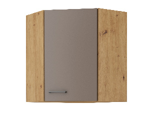 Rohová horní kuchyňská skříňka Barb 58x58 GN-72 1F (dub artisan + truflová)