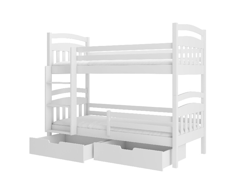 Patrová dětská postel 180x80 cm Adriana (s roštem) (bílá)