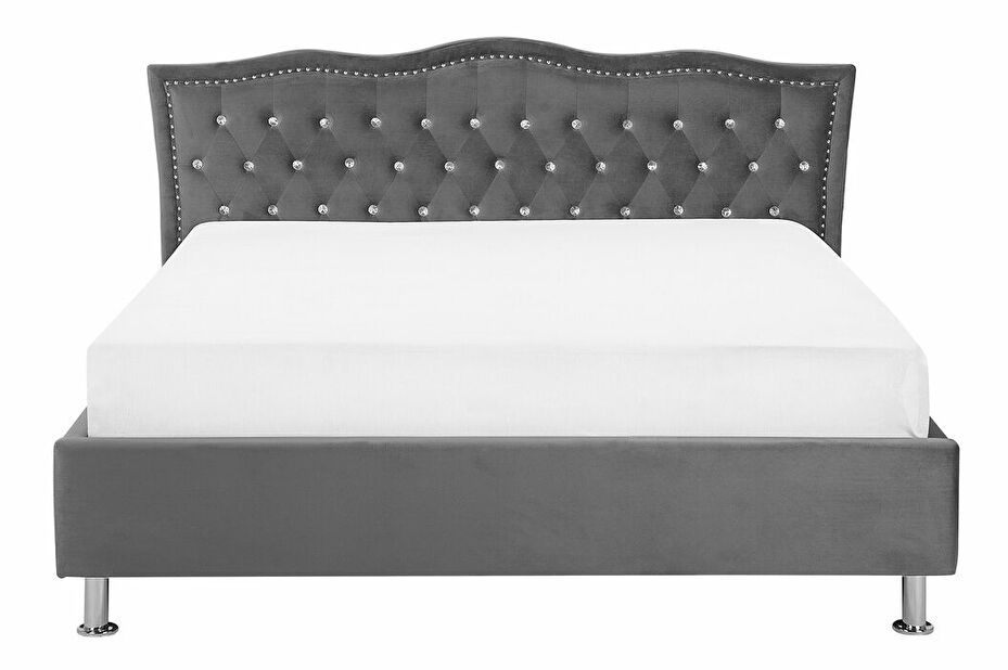 Manželská postel 160 cm MATH (s roštem) (tmavě šedá)