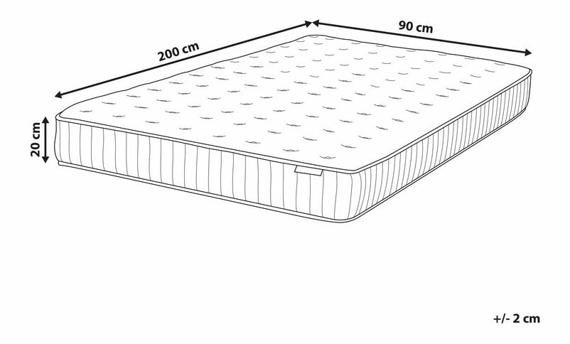 Taštičková matrace 90x200 cm DARAM (středně tvrdá)